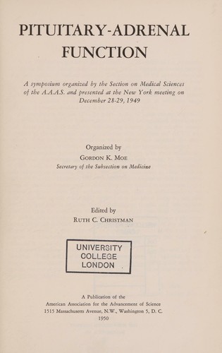 Cover for Pituitary-adrenal function