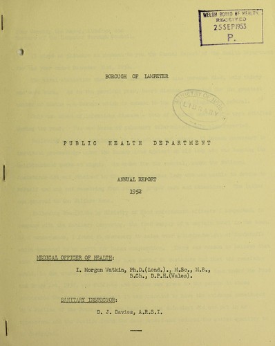Cover for [Report 1952]