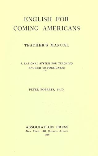 Cover for English for coming Americans, teacher's manual