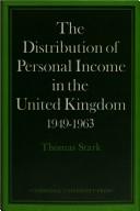 Cover for The distribution of personal income in the United Kingdom 1949-1963.