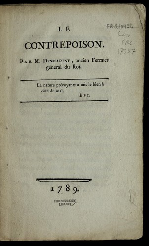 Cover for Le contrepoison