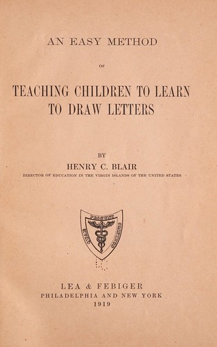 Cover for An easy method of teaching children to learn to draw letters