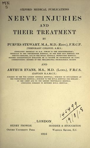 Cover for Nerve injuries and their treatment.