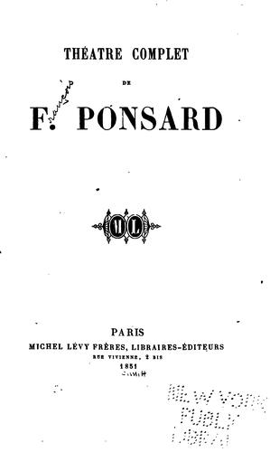 Cover for Théatre complet de F. Ponsard.
