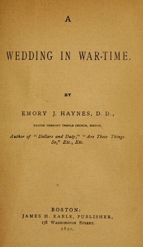 Cover for A wedding in war-time