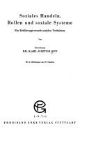 Cover for Soziales Handeln, Rollen un soziale Systeme.