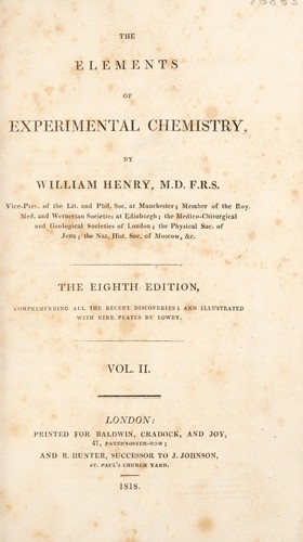 Cover for The elements of experimental chemistry