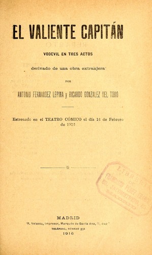 Cover for El valiente capitán