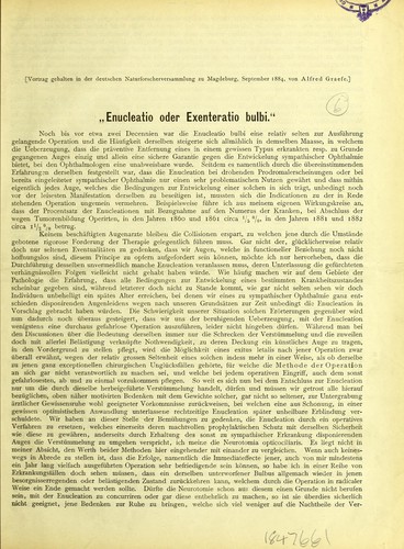Cover for Enucleatio oder Exenteratio bulbi