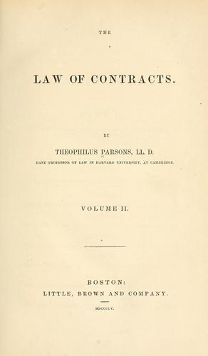 Cover for The law of contracts.