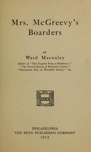 Cover for Mrs. McGreevy's boarders...