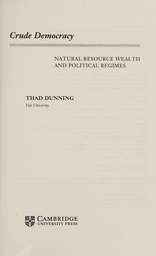 Cover for Crude democracy
