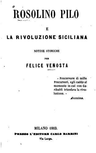 Cover for Rosolino Pilo e la rivoluzione siciliana