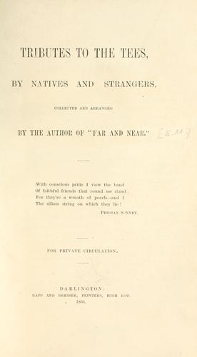 Cover for Tributes to the Tees