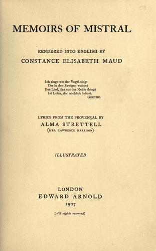 Cover for Memoirs of Mistral