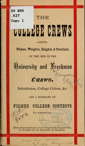 Cover for The college crews, 1875