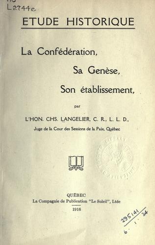 Cover for Étude historique