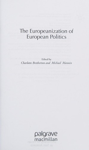 Cover for The Europeanization of European politics