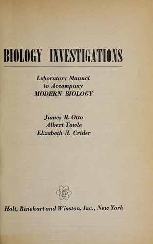 Cover for Modern biology