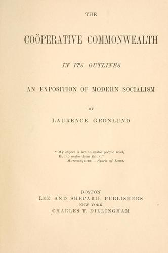 Cover for coöperative commonwealth in its outlines.