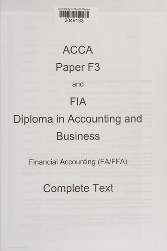 Cover for ACCA Paper F3 and FIA Diploma in Accounting and Business