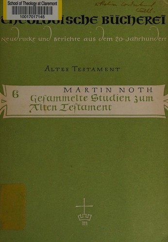 Cover for Gesammelte Studien zum Alten Testament