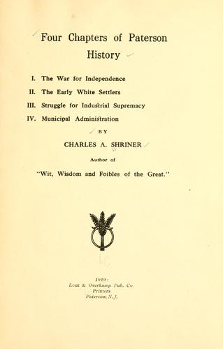 Cover for Four chapters of Paterson history