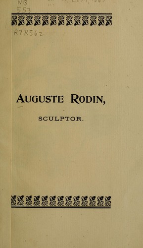 Cover for Auguste Rodin, sculptor