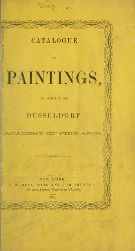 Cover for Catalogue of paintings by artists of the Düsseldorf Academy of Fine Arts