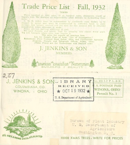 Cover for Trade price list