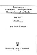 Cover for Jean Pauls Ästhetik.