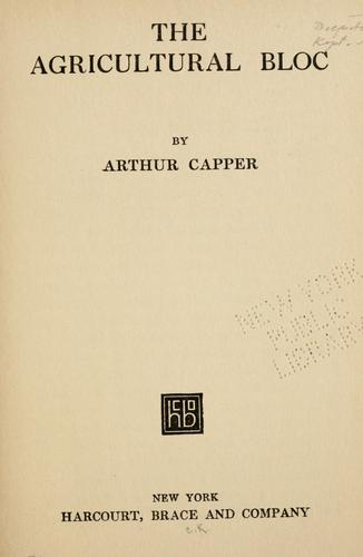 Cover for The agricultural bloc