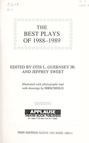 Cover for The best plays of 1988-1989