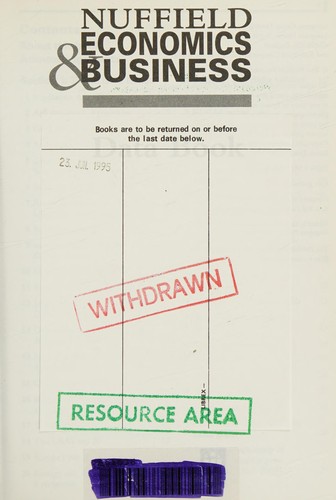 Cover for Nuffield Economics and Business (Nuffield Economics & Business)