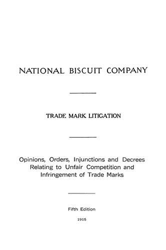 Cover for National Biscuit Company