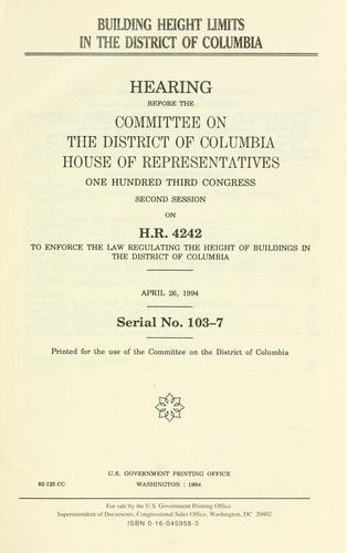 Cover for Building height limits in the District of Columbia