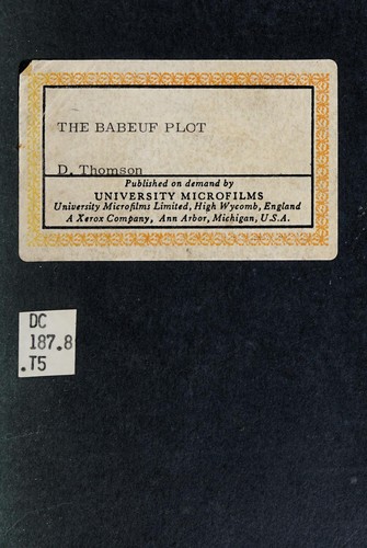 Cover for The Babeuf plot