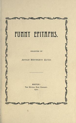 Cover for Funny epitaphs