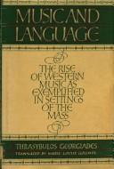 Cover for Music and language