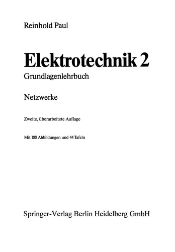Cover for Elektrotechnik. Grundlagenlehrbuch