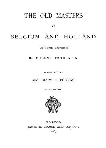 Cover for The old masters of Belgium and Holland
