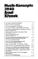 Cover for Ernst Krenek