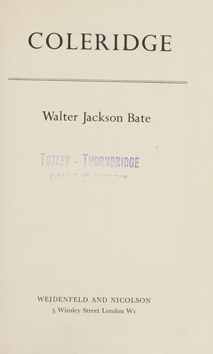 Cover for Coleridge.