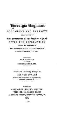 Cover for Hierurgia Anglicana: Documents and Extracts Illustrative of the Ceremonial of the Anglican ...