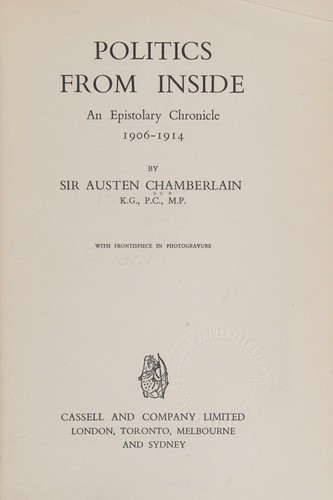 Cover for Politics from inside