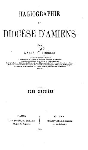 Cover for Hagiographie du diocèse d'Amiens
