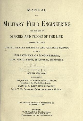 Cover for Manual of military field engineering for the use of officers and troops of the line