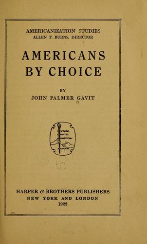 Cover for Americans by choice.