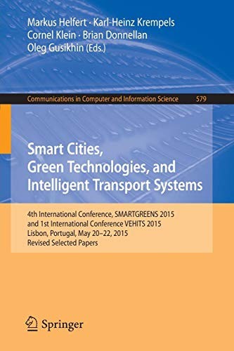Cover for Smart Cities, Green Technologies, and Intelligent Transport Systems