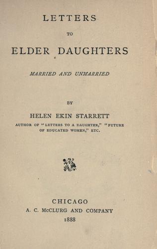 Cover for Letters to elder daughters, married and unmarried